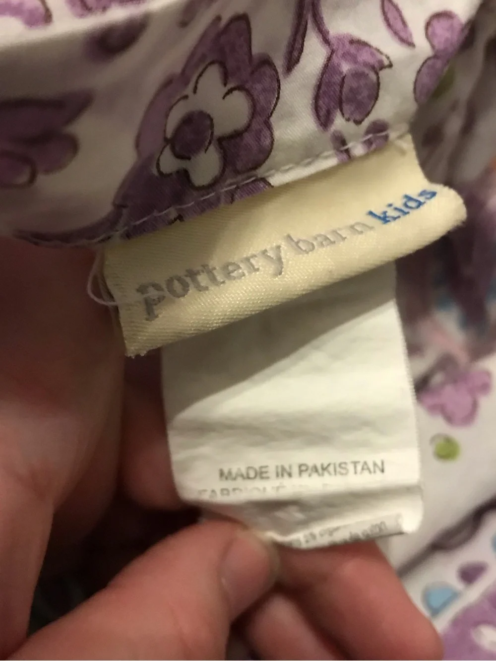Pottery Barn kids purple paisley printed standard pillowcase sham